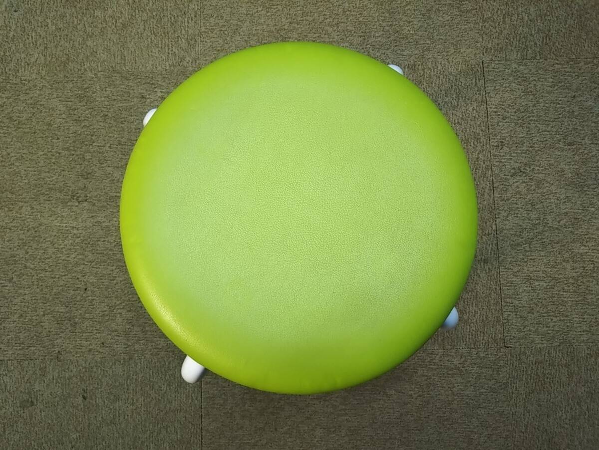 【送料別】【関東一部地域自社便配送可能】▼丸イス　スツール　AC-222　丸椅子▼中古▼グリーン▼A-1495_画像5