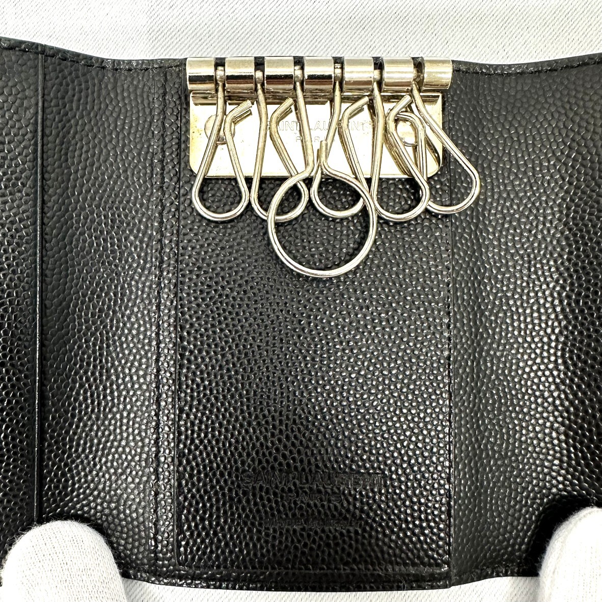  SAINT LAURENT PARIS サンローランパリ 485634 6連キーケース レザー ブラック _画像8