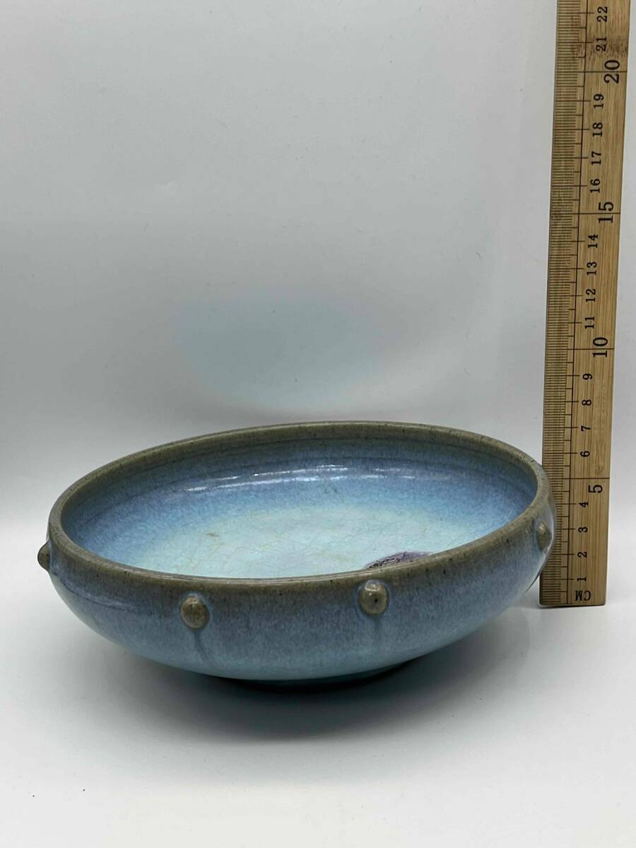  Song из изначальный времена . обжиг в печи . синий месяц белый . фиолетовый . тамбурин без тарелочек гвоздь .. вода .[ старый дом поставка со склада ] курильница чайная посуда сосуд для воды для чайной церемонии кувшин обжиг в печи менять . название товар редкий товар Tang предмет (B-92)