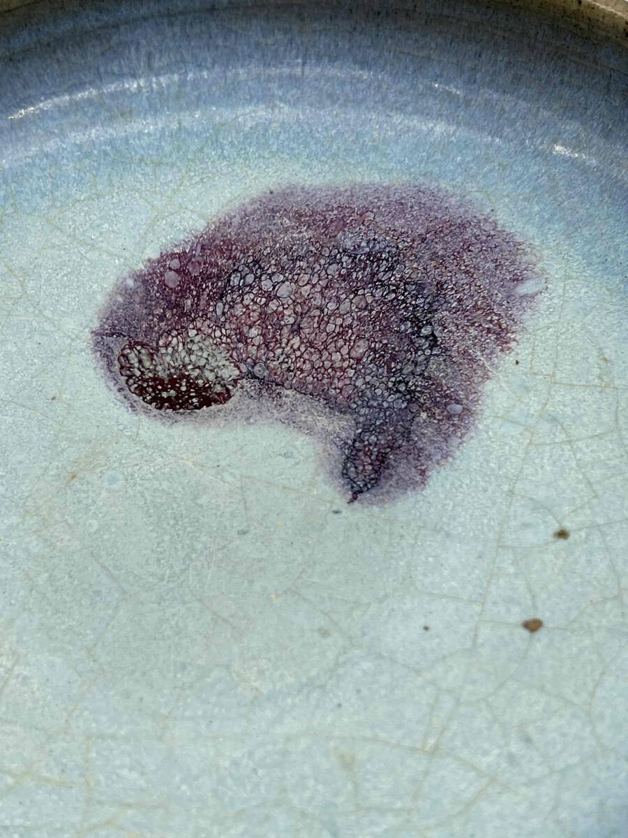  Song из изначальный времена . обжиг в печи . синий месяц белый . фиолетовый . тамбурин без тарелочек гвоздь .. вода .[ старый дом поставка со склада ] курильница чайная посуда сосуд для воды для чайной церемонии кувшин обжиг в печи менять . название товар редкий товар Tang предмет (B-92)