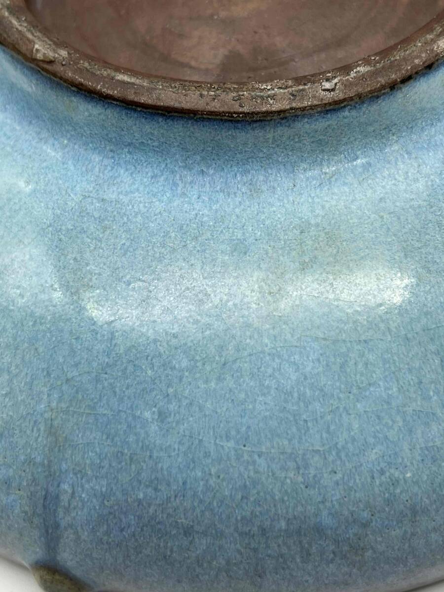  Song из изначальный времена . обжиг в печи . синий месяц белый . фиолетовый . тамбурин без тарелочек гвоздь .. вода .[ старый дом поставка со склада ] курильница чайная посуда сосуд для воды для чайной церемонии кувшин обжиг в печи менять . название товар редкий товар Tang предмет (B-92)