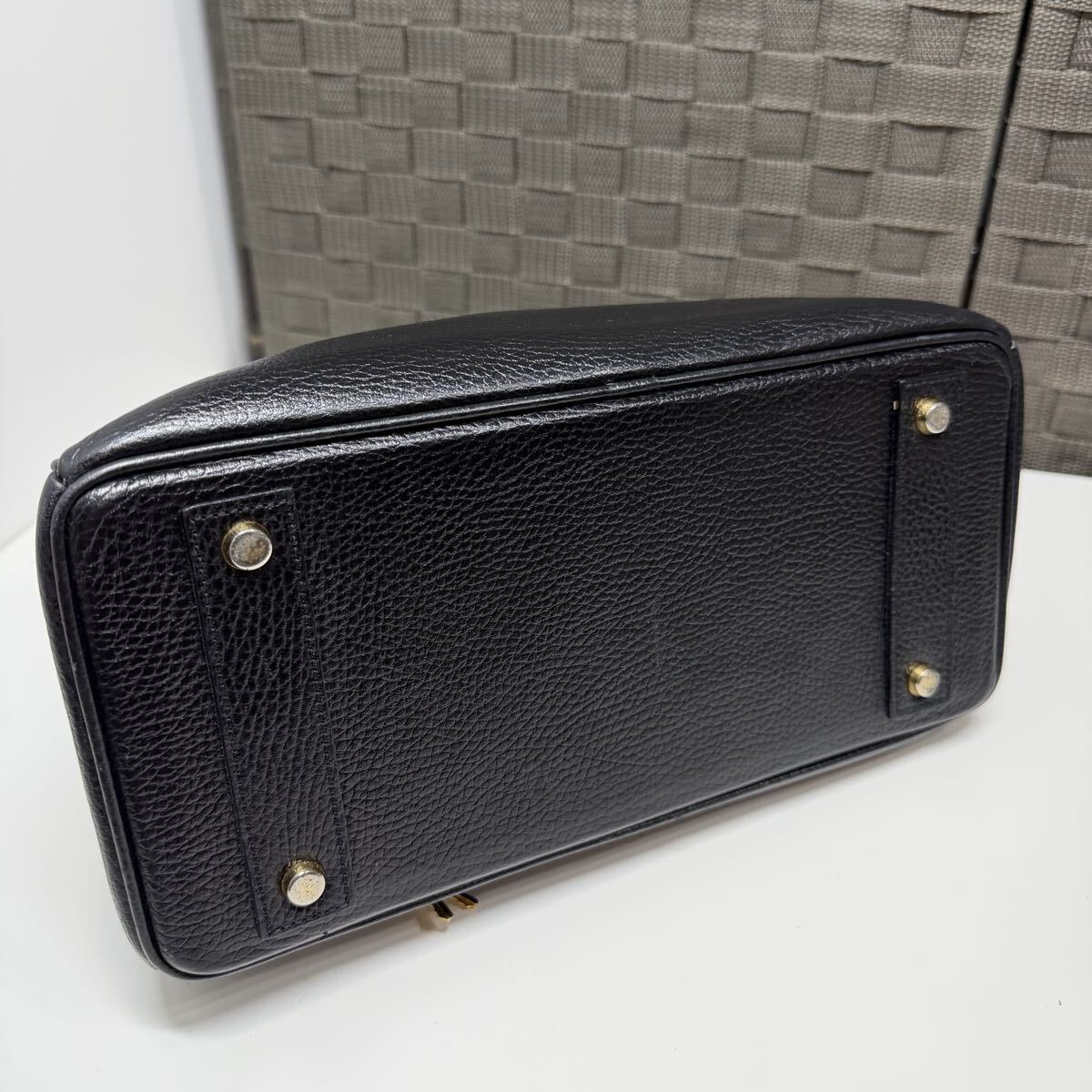 HIGH CLASS ハンドバッグ ブラック ゴールド金具 レザー ハイクラス_画像5