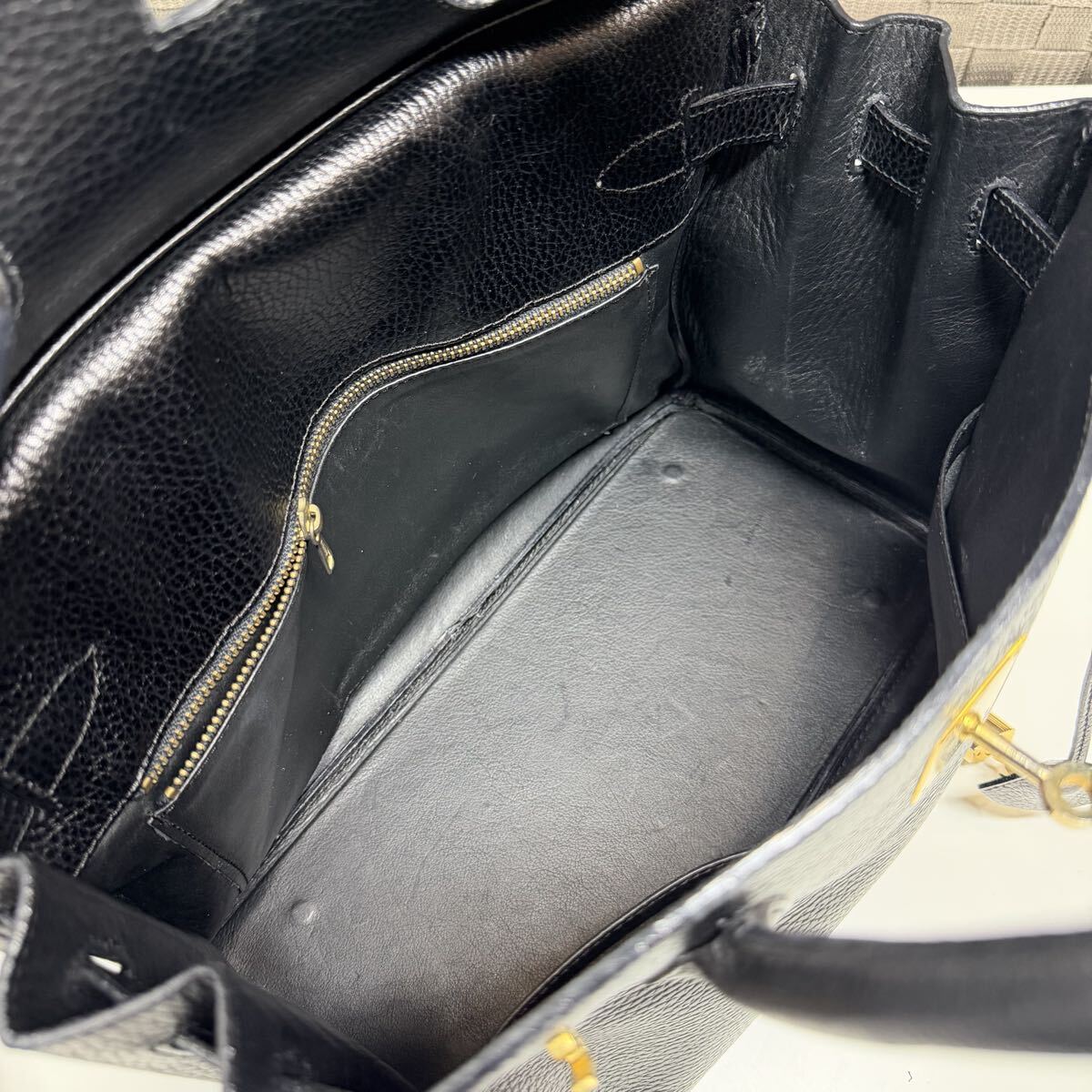 HIGH CLASS ハンドバッグ ブラック ゴールド金具 レザー ハイクラス_画像8