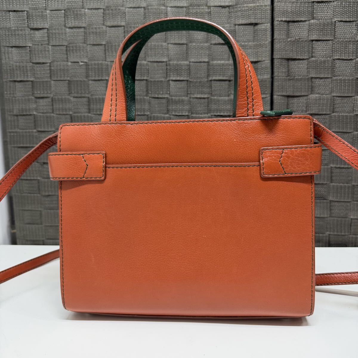 MORABITO モラビト ハンドバッグ 2way レザー 本革 ハンドバッグ オレンジ_画像4