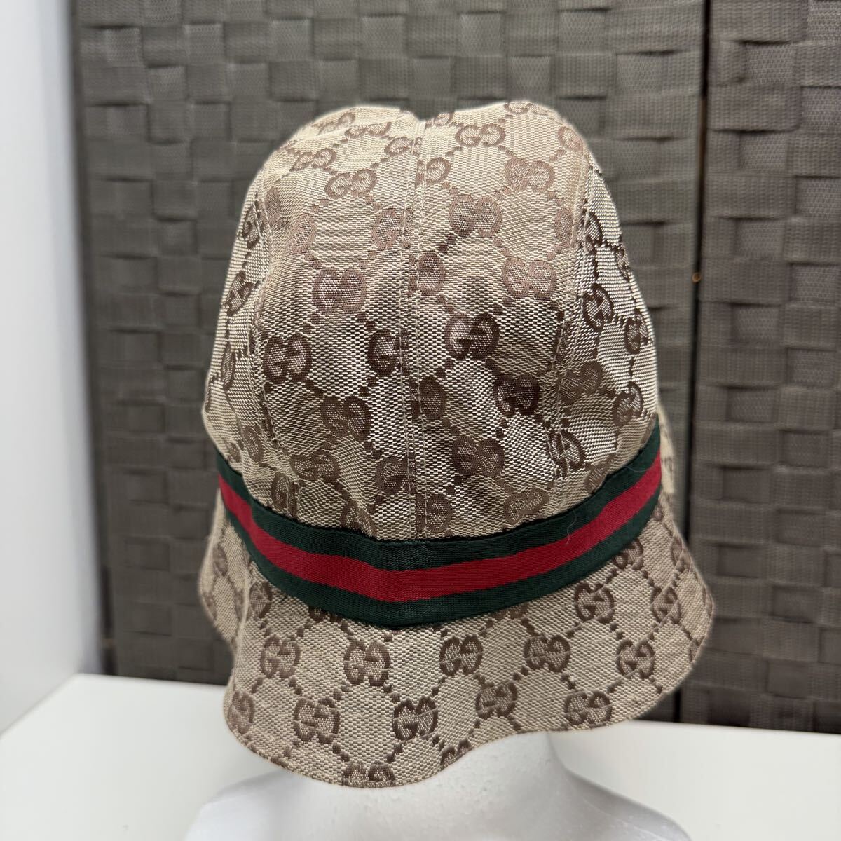 GUCCI グッチ 帽子 バケットハット GGキャンバス シェリーライン ハット GG柄_画像4