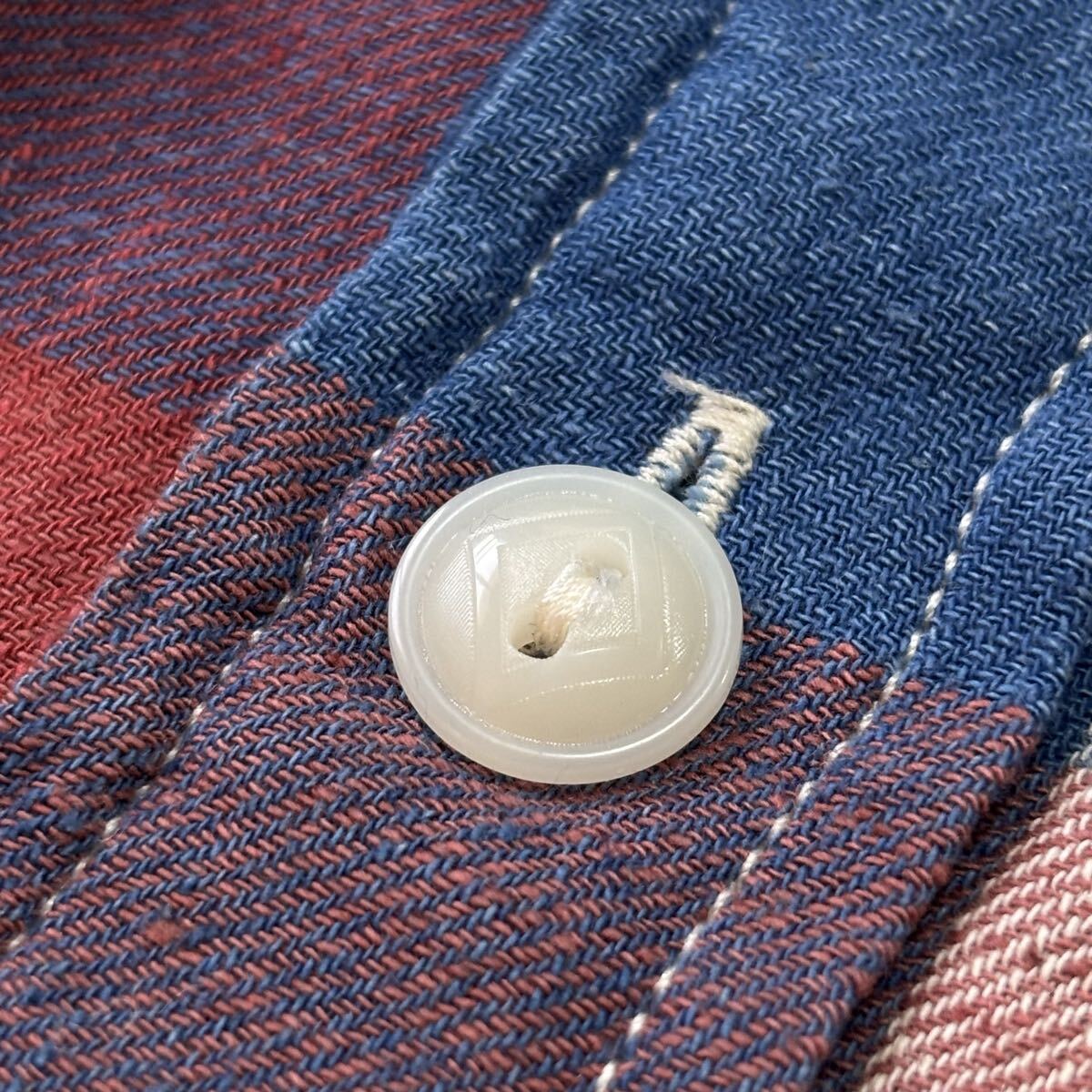 【新品未使用 L相当】RRL ダブルアールエル ラルフローレン ワークシャツ チェック 長袖 コットン リネン タグ付き ダブルポケット シャツ_画像6