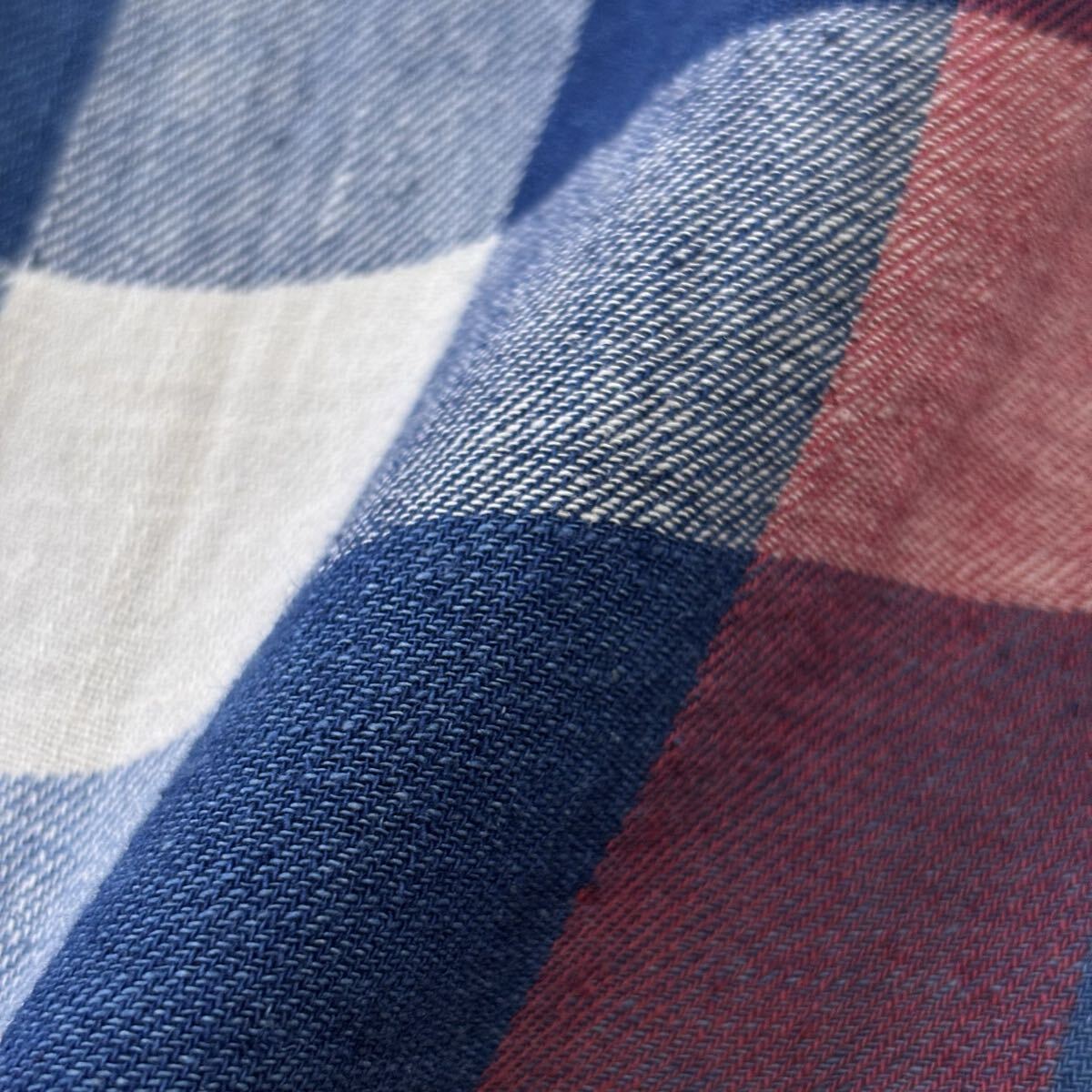 【新品未使用 L相当】RRL ダブルアールエル ラルフローレン ワークシャツ チェック 長袖 コットン リネン タグ付き ダブルポケット シャツ_画像8