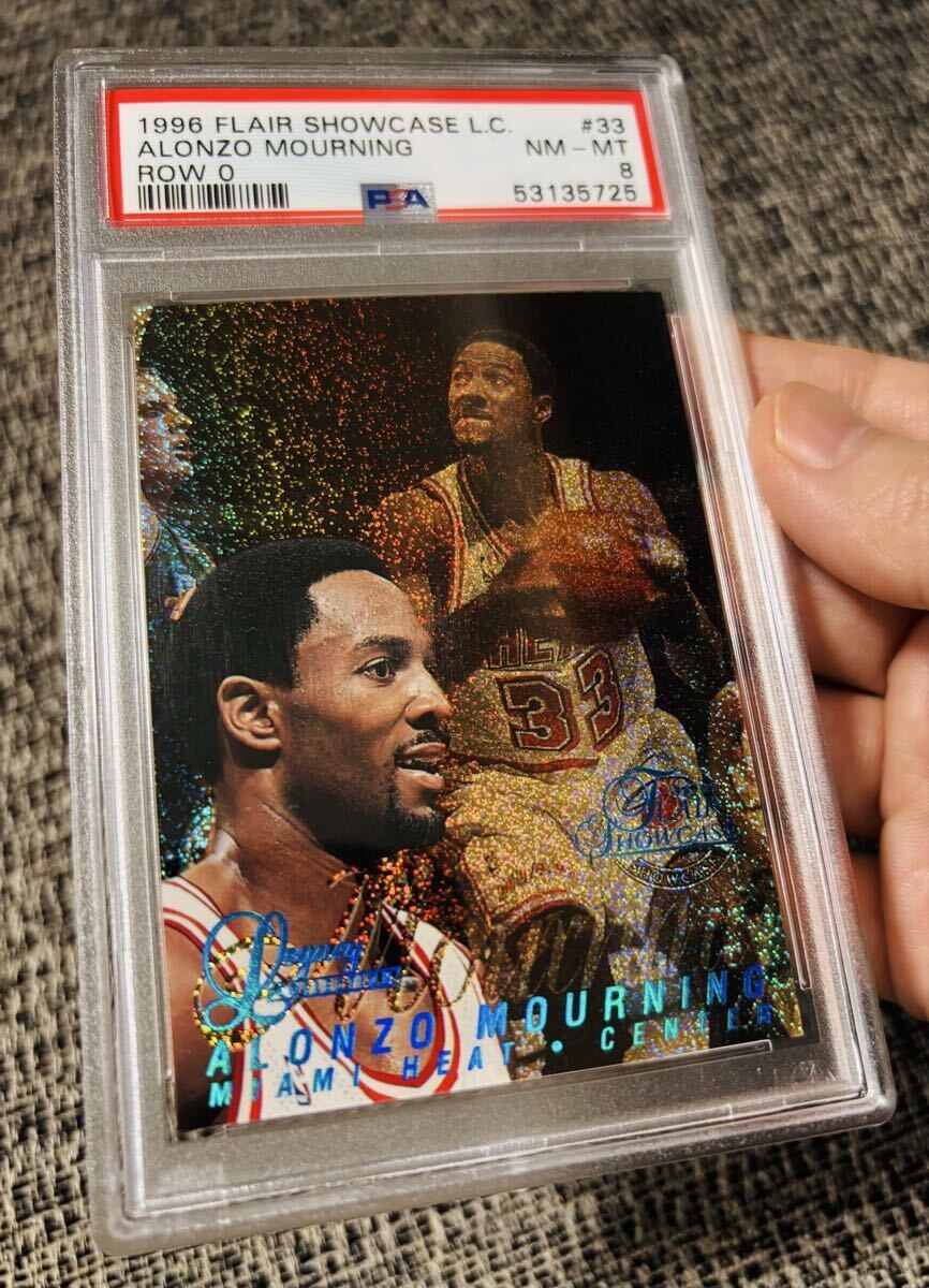 1996-97 FLAIR SHOWCASE Alonzo Mourning row 0 legacy 150siliPSA8 Legacy a long zomo- человек g