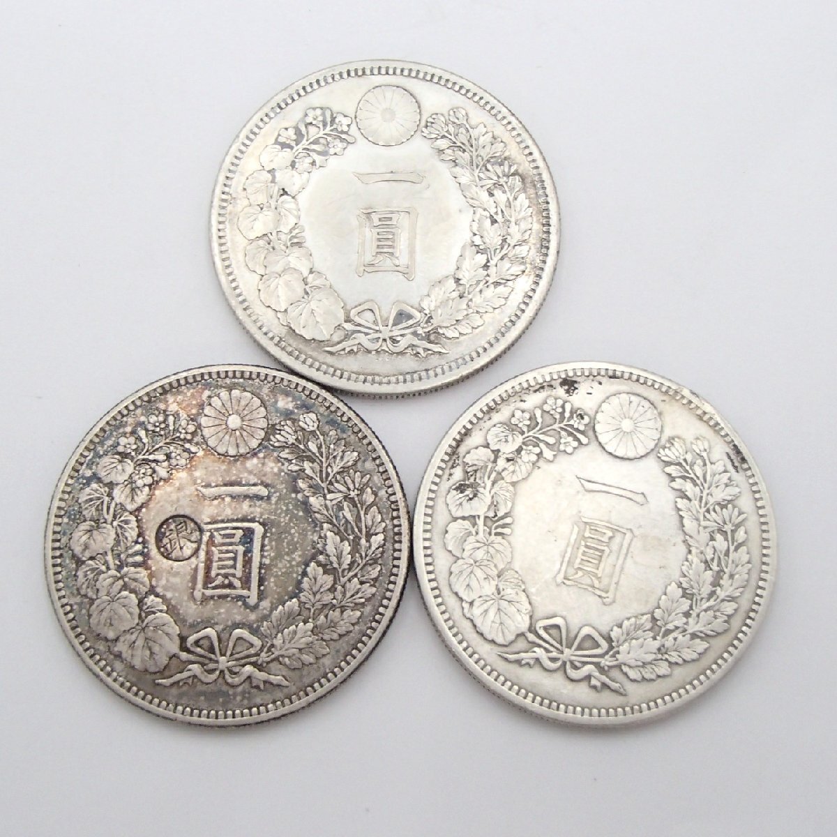 * один . серебряная монета круг серебряный 3 пункт Meiji 15 год Meiji 16 год Meiji 29 год суммировать / старая монета монета коллекция античный *RT
