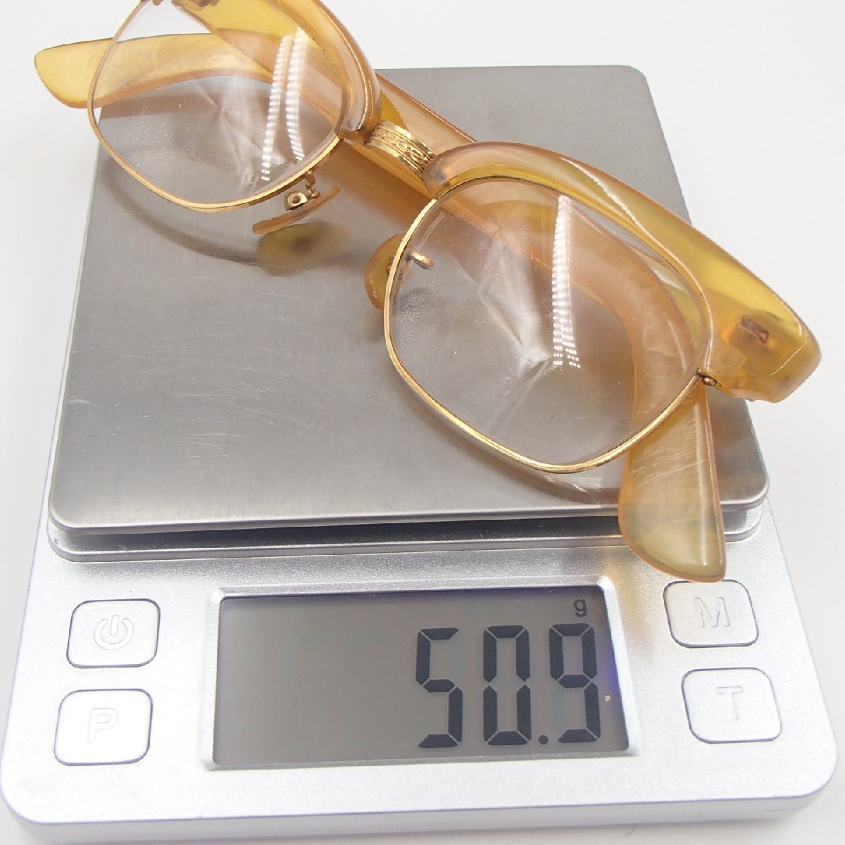 ◎ 眼鏡 鼈甲 べっ甲 / K18 750 約50.9g / アクセサリー メガネ◎HM