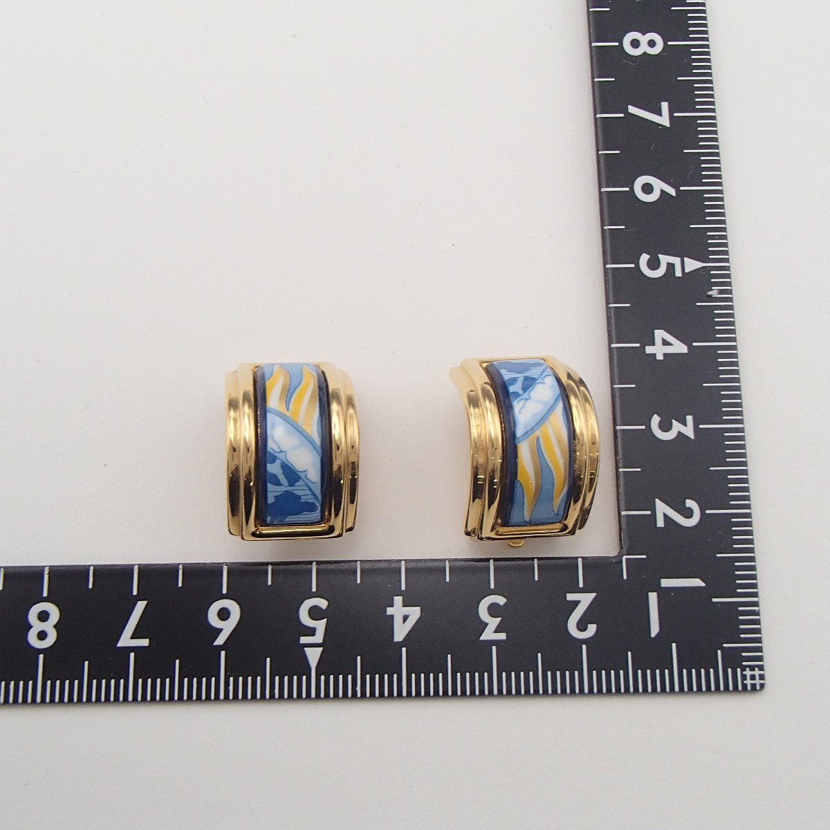 ★HERMES エルメス イヤリング / 七宝焼き/ 約15.4g/アクセサリー 箱★YS_画像2