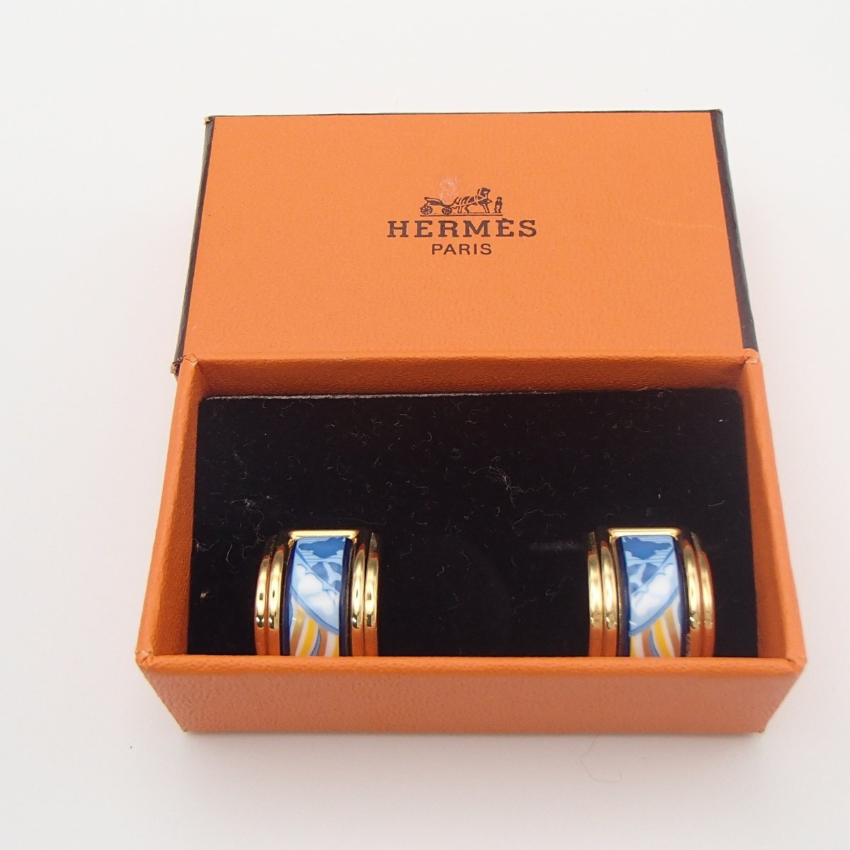 ★HERMES エルメス イヤリング / 七宝焼き/ 約15.4g/アクセサリー 箱★YS_画像1