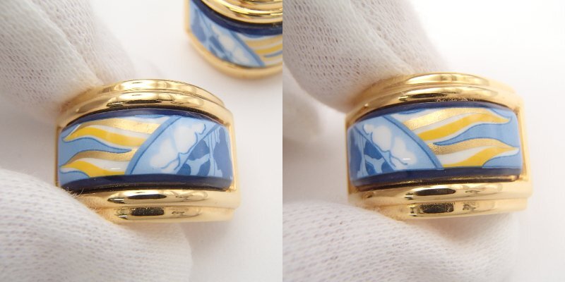 ★HERMES エルメス イヤリング / 七宝焼き/ 約15.4g/アクセサリー 箱★YS_画像7