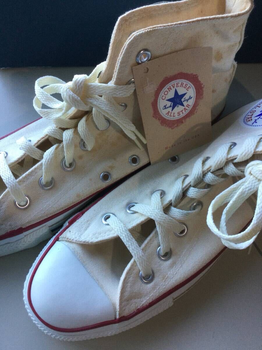 デッドストック 90s 90年代 ビンテージ USA製 CONVERSE コンバース ALL STAR オールスター 生成り 白 キャンバス アメリカ製 VINTAGE_画像2