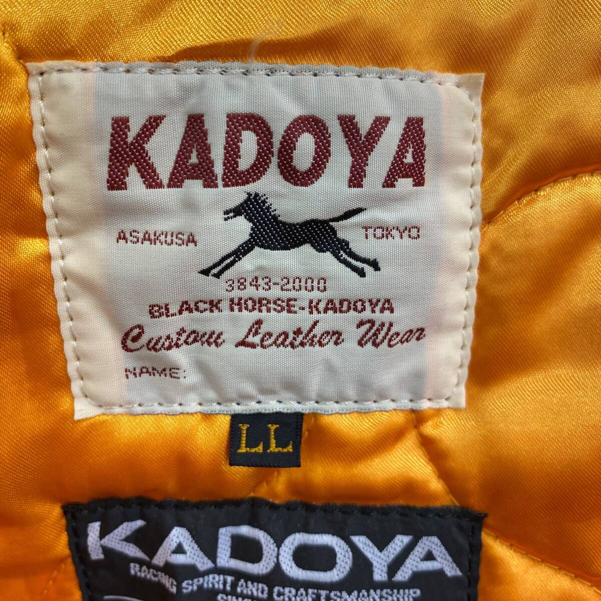 【即決】 KADOYA カドヤ BLACK HORSE BHR レザージャケット LLサイズ 黒系 ブラック系 23845-120_画像4