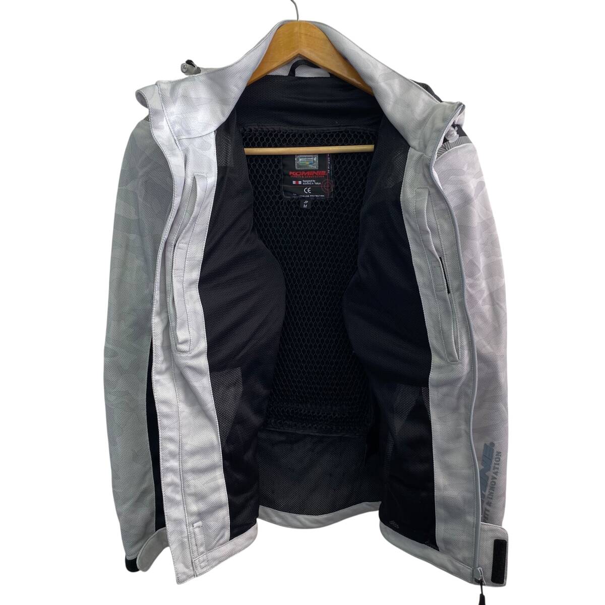 【美品】 KOMINE コミネ JK-135/07-135 プロテクトフルメッシュパーカー Mサイズ グレー系 23546-100_画像3