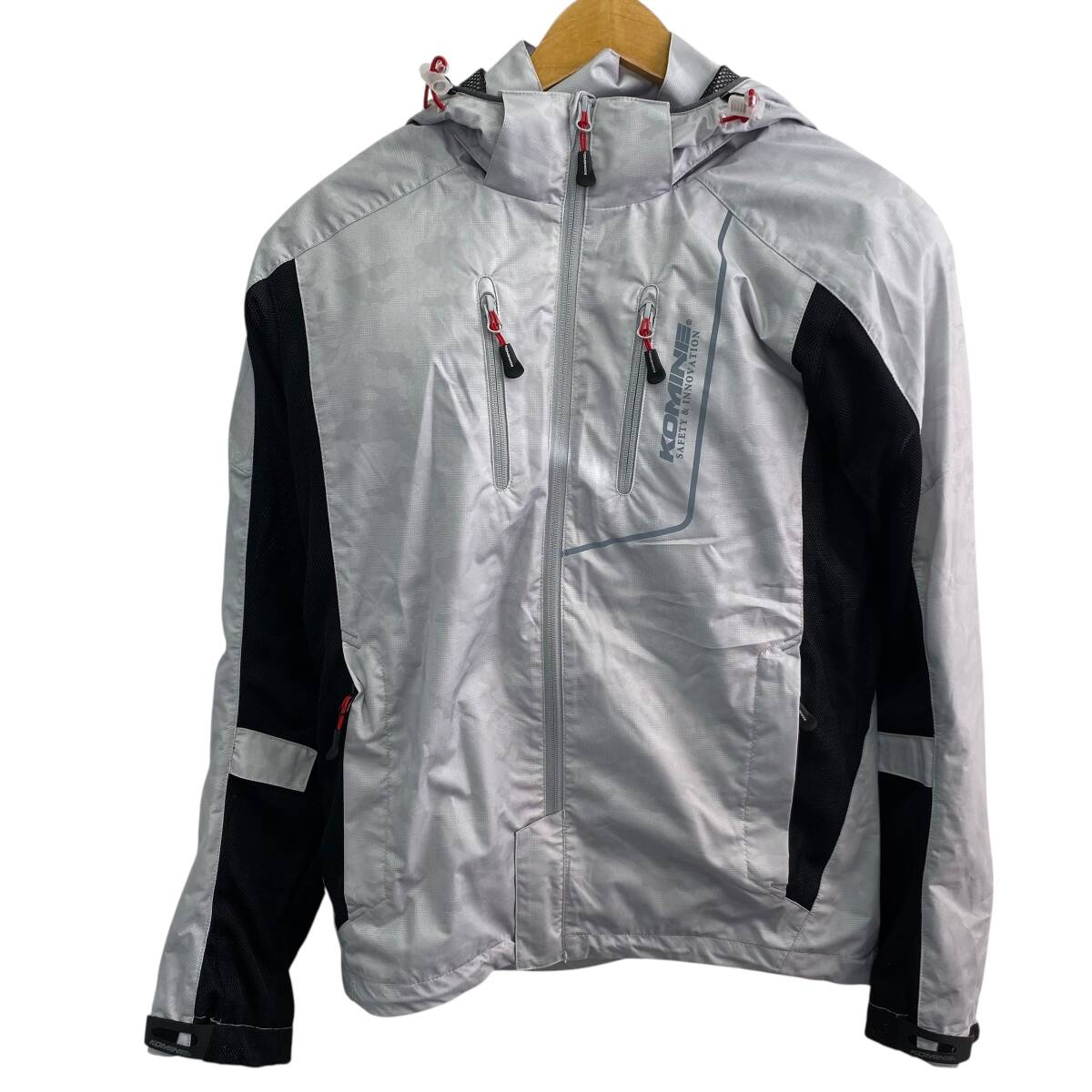 【美品】 KOMINE　コミネ　JK-112 プロテクトハーフメッシュパーカー Mサイズ グレー系 23548-100_画像1