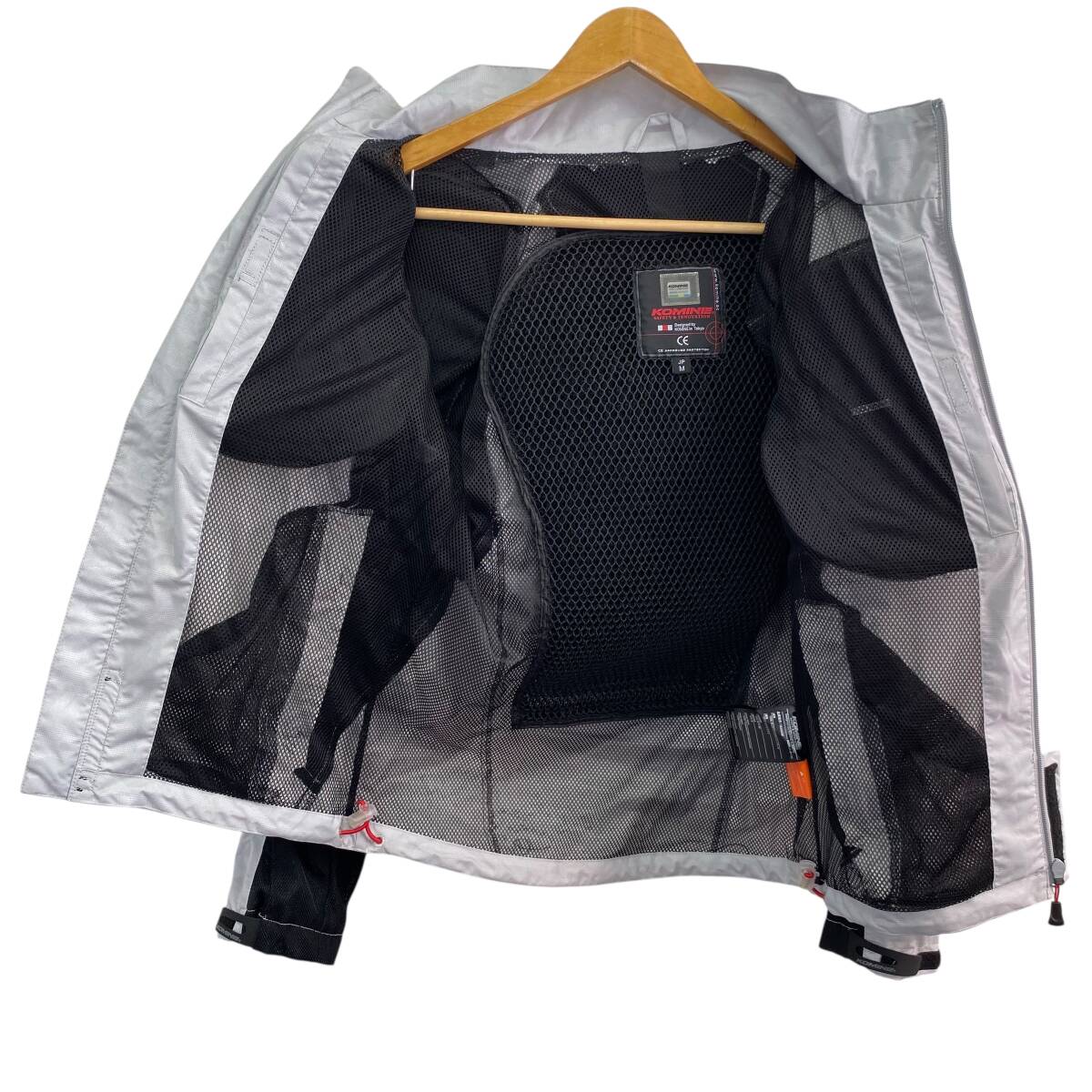 【美品】 KOMINE　コミネ　JK-112 プロテクトハーフメッシュパーカー Mサイズ グレー系 23548-100_画像3