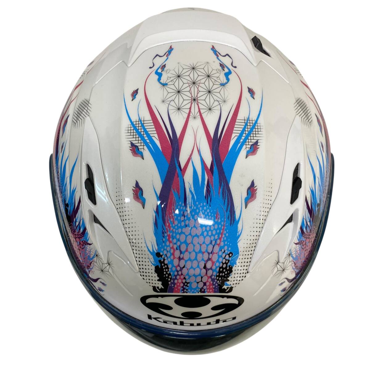 【美品】OGK Kabuto オージーケーカブト KAMUI3 LEIA カムイ3 レイア フルフェイスヘルメット 白系 ホワイト系 Sサイズ 24439-100_画像3