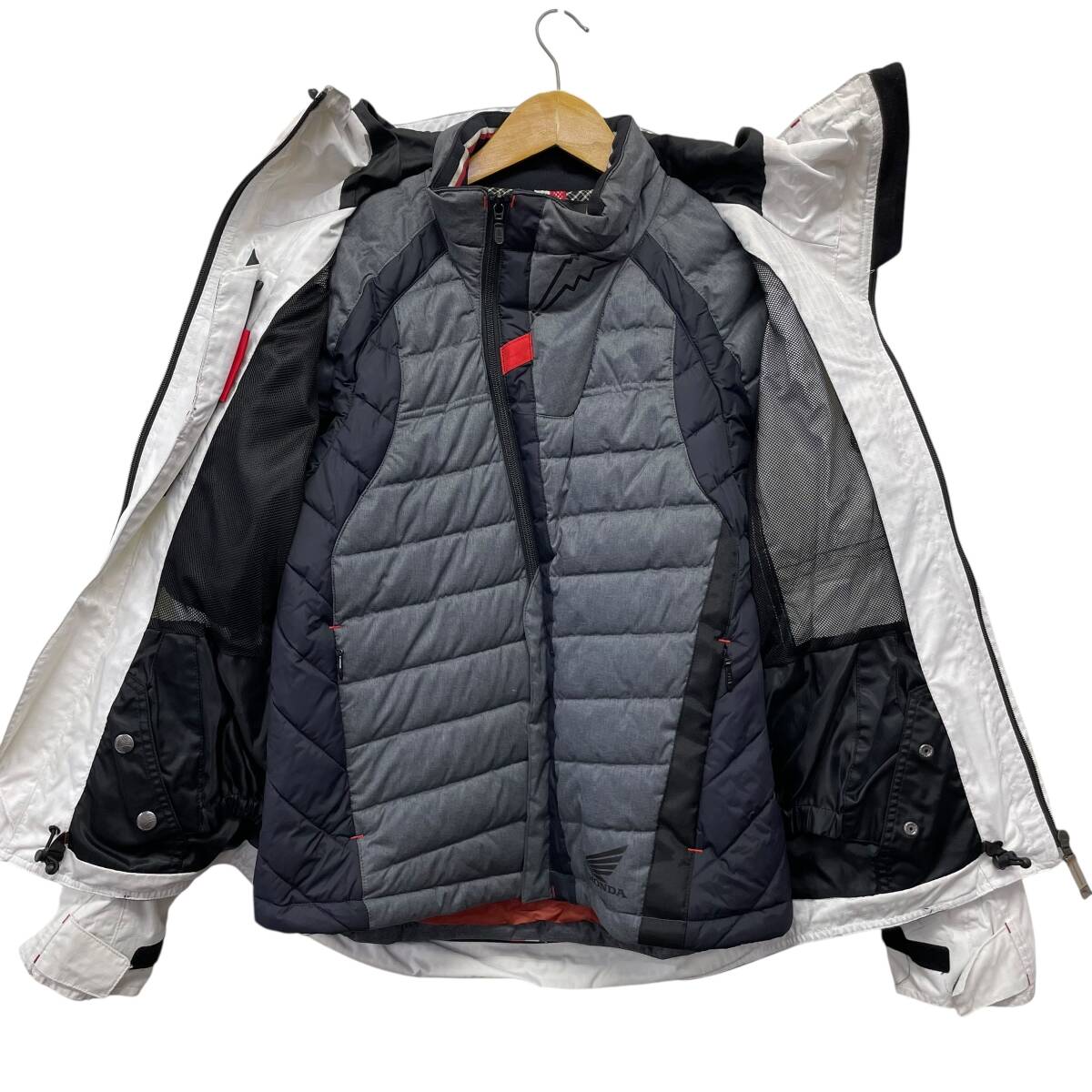 【即決】 ホンダ×クシタニ HONDA×KUSHITANI ウインターウイルジャケット 0SYEG-43H Mサイズ ホワイト系 白系 24639-100_画像3