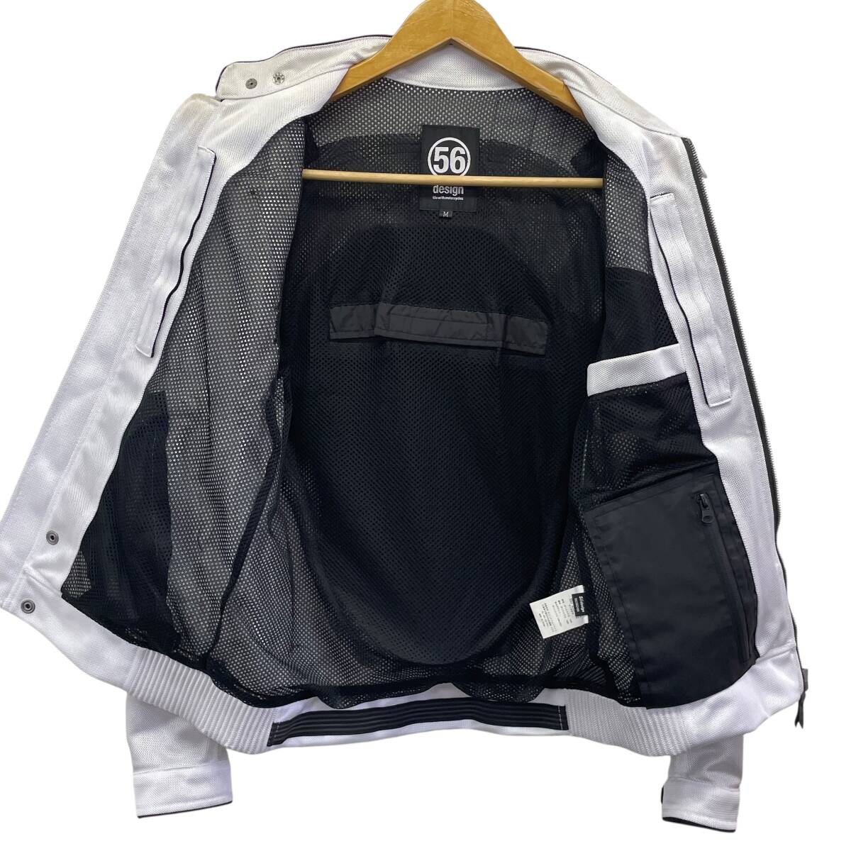 【美品】 56design 56デザイン フルメッシュライダースジャケット Mサイズ ホワイト系 白系 24842-80_画像3