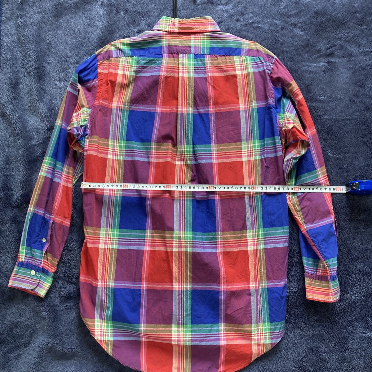 ファッション衣類 ☆ 廃番古着 長袖シャツ Polo Ralph Lauren ポロラルフローレン M レッド×ブルー系 チェック柄 アウトドア等_画像9