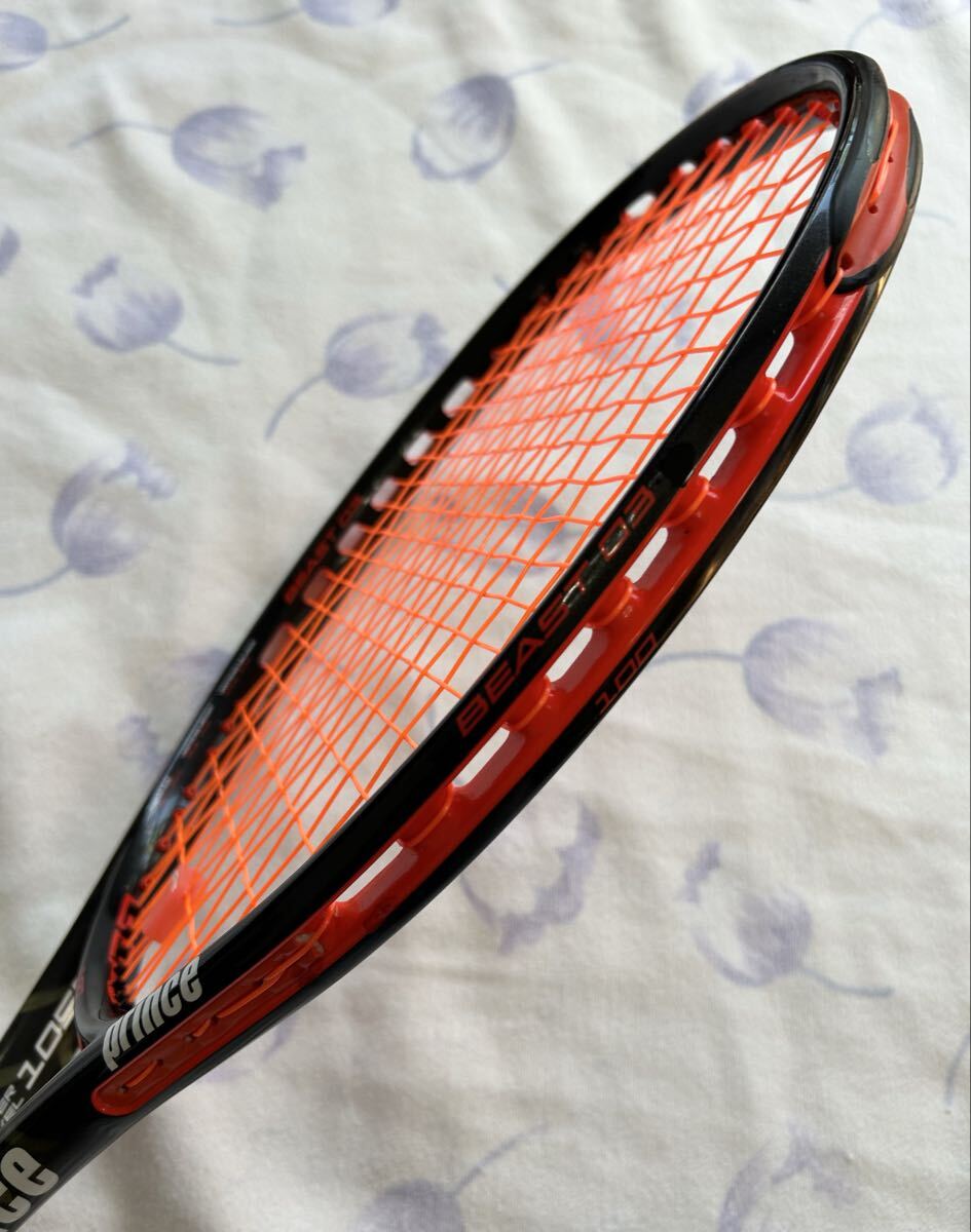 Prince Beast O3 100 プリンス ビースト O3 100 テニスラケット 2017年 G2 280g 中古格安出品!!※値引しました_画像4
