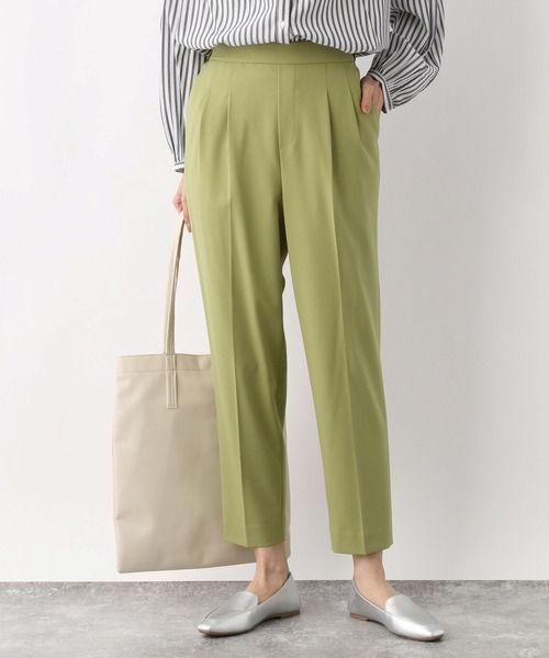 未着用　グローバルワーク　GROBAL WORK　ウツクシルエットテーパーパンツ　人気　ライトグリーン系　XS　定価4290円　匿名全国送料230円_画像1