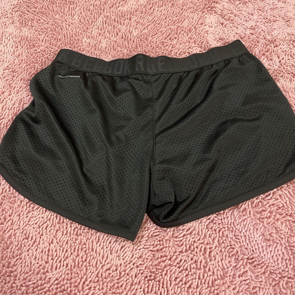 リーボック　Reebok 短パン ランニングパンツ ショートパンツ マラソン 黒 ランパン OTサイズ　ジムウェア　ダンス_画像2