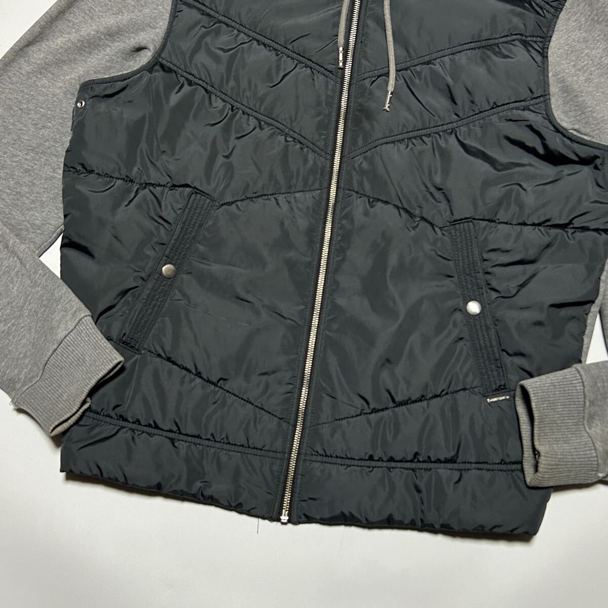 希少!大きいサイズ/XXL相当★DIESEL ディーゼル ハイブリッドダウンパーカー 切替 ブルゾン ジャケット メンズ アウター 中綿 秋冬 フード_画像4