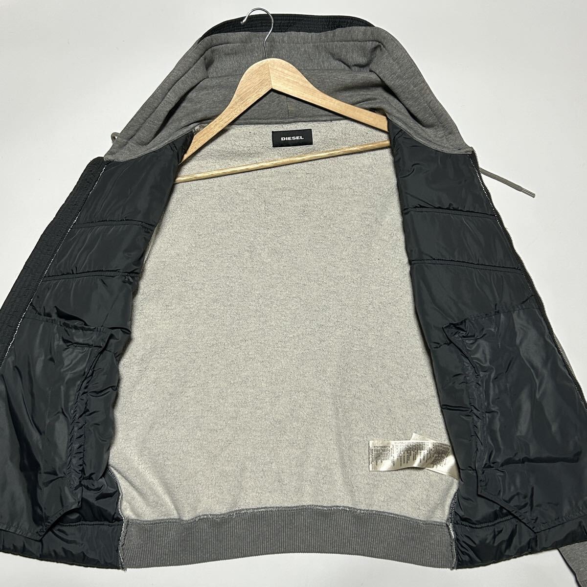 希少!大きいサイズ/XXL相当★DIESEL ディーゼル ハイブリッドダウンパーカー 切替 ブルゾン ジャケット メンズ アウター 中綿 秋冬 フード_画像5