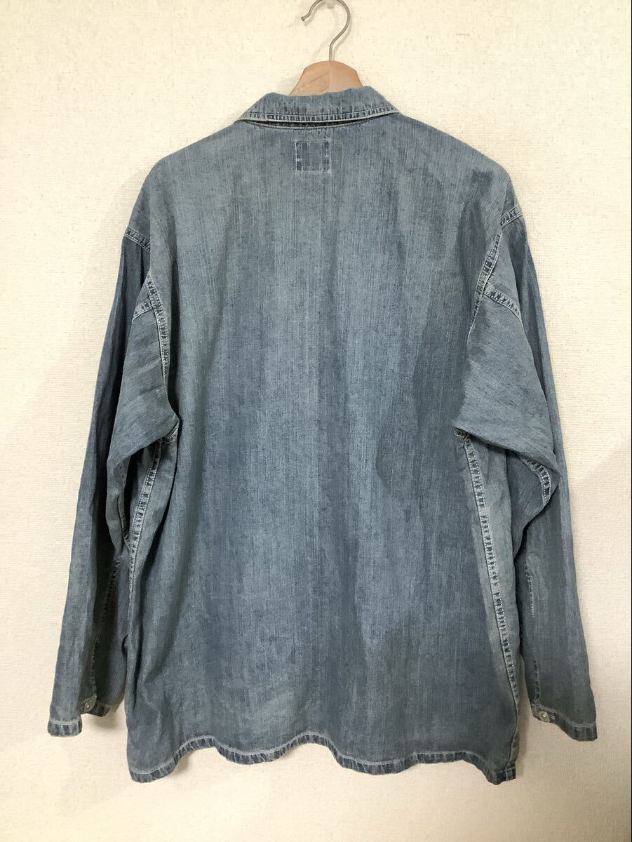 HOUSTON ヒューストン ARMY デニム プルオーバー シャツ レプリカ アメカジ ビンテージ メンズ ミリタリージャケット XXL_画像2