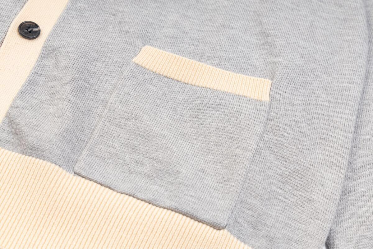 [ популярный дизайн ]MAISON KITSUNE лисица кардиган вышивка длинный рукав V шея кардиган 