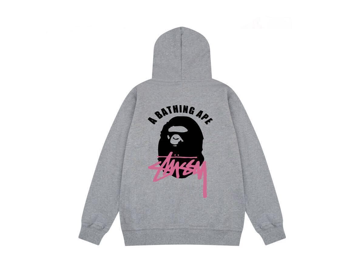 【人気デザイン】ステューシー パーカー アベイシングエイプ stussy スウェットシャツ 男女兼用 長袖 パーカー　_画像1