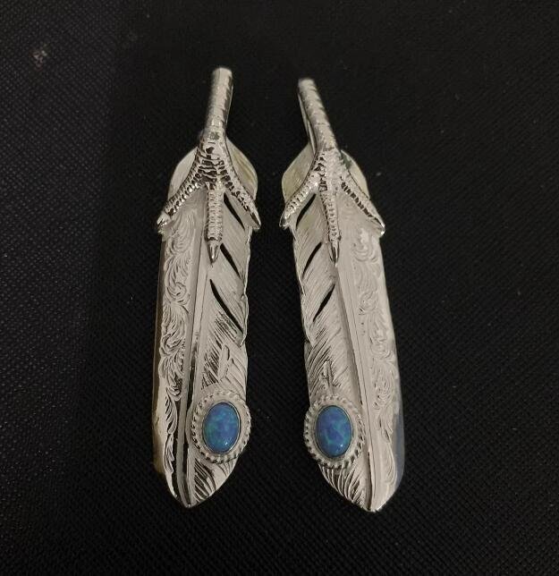 Taro Washimi 鷲見太郎 フェザーペンダント シルバー 羽根ペンダント 左右セット 2点セット 男女兼用_画像1