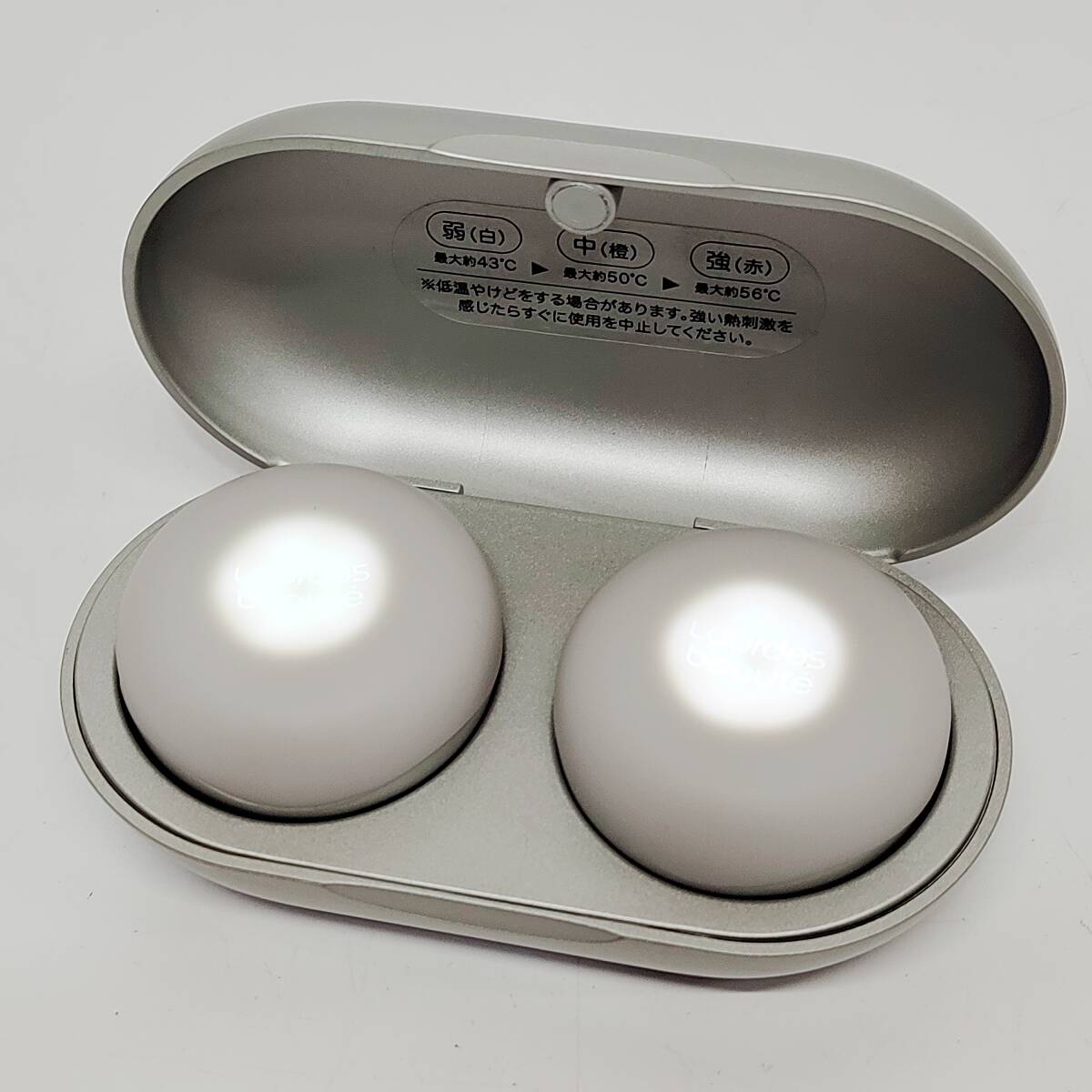 ●動作品 ルルドボーテ AX-HPL151 温灸器 シルバー フェムオンテック アテックス ヒーター 肩 お腹 脚 腕 グラフェン デジタルお灸 S4655_画像3