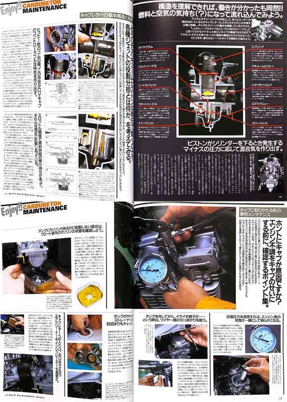 キャブレター メンテ 特集 雑誌 純正 CR 完全分解 FCR グース Goose ハーレー XLH W1S GPz900R CB750K0 ケーヒン クリーニング_画像2
