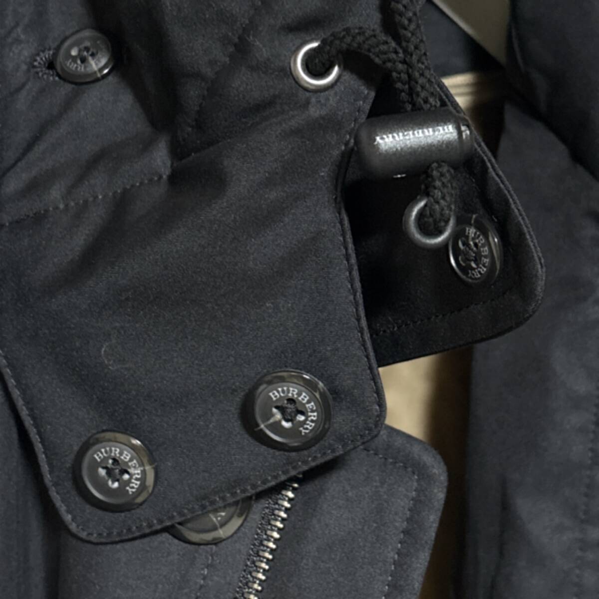 バーバリーロンドン ステンカラーコート S BURBERRY LONDON フード&ノバチェック中綿ライナー ※ネーム入り_画像6