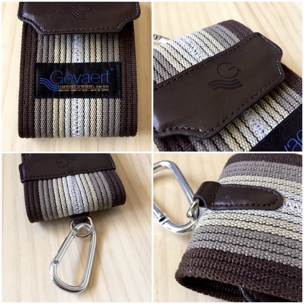 美品 Gevaert Camera Case ゲバルト カメラケース マルチケース カラビナ付属 日本製 MADE IN JAPAN ベルギー テキスタイルメーカー スマホ_画像8