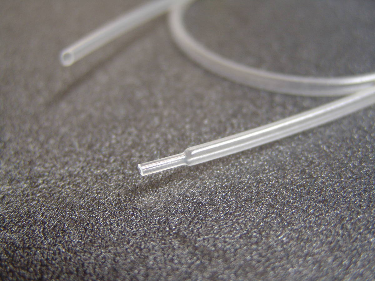 透明熱収縮チューブ 収縮後サイズ1.0㎜φ 50㎝長 フライラインの熱融着・ナンバリングに!_画像1