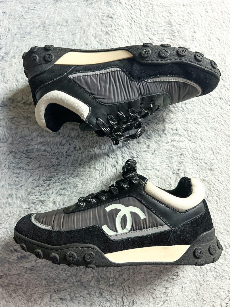 【CHANEL】ナイロン×スエード ココマークスニーカー 35 ブラック