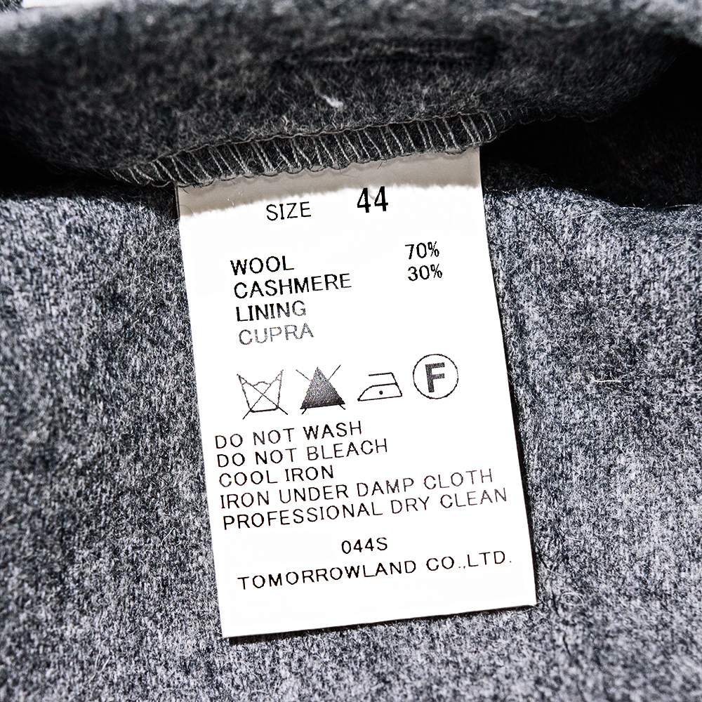 超極上カシミヤ入り!!! トゥモローランド 秋冬 完全別格品!!! ラグジュアリー素材◎ 極上の毛並み/トロ感◎ 美グレイ色 ジャケット 44/S程_画像9