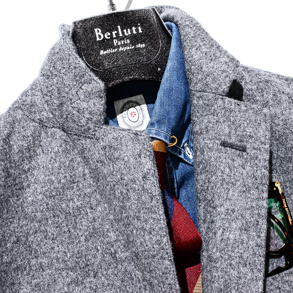 超極上カシミヤ入り!!! トゥモローランド 秋冬 完全別格品!!! ラグジュアリー素材◎ 極上の毛並み/トロ感◎ 美グレイ色 ジャケット 44/S程_画像4