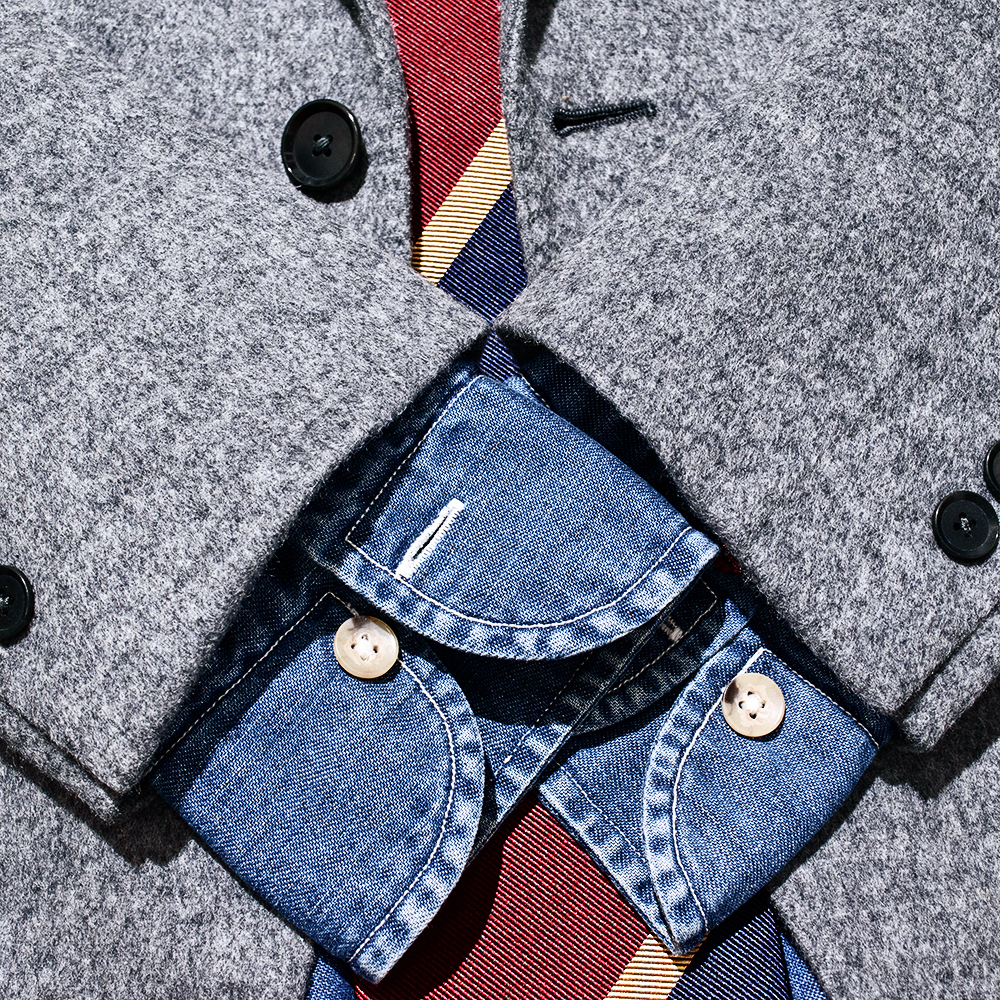 超極上カシミヤ入り!!! トゥモローランド 秋冬 完全別格品!!! ラグジュアリー素材◎ 極上の毛並み/トロ感◎ 美グレイ色 ジャケット 44/S程_画像2