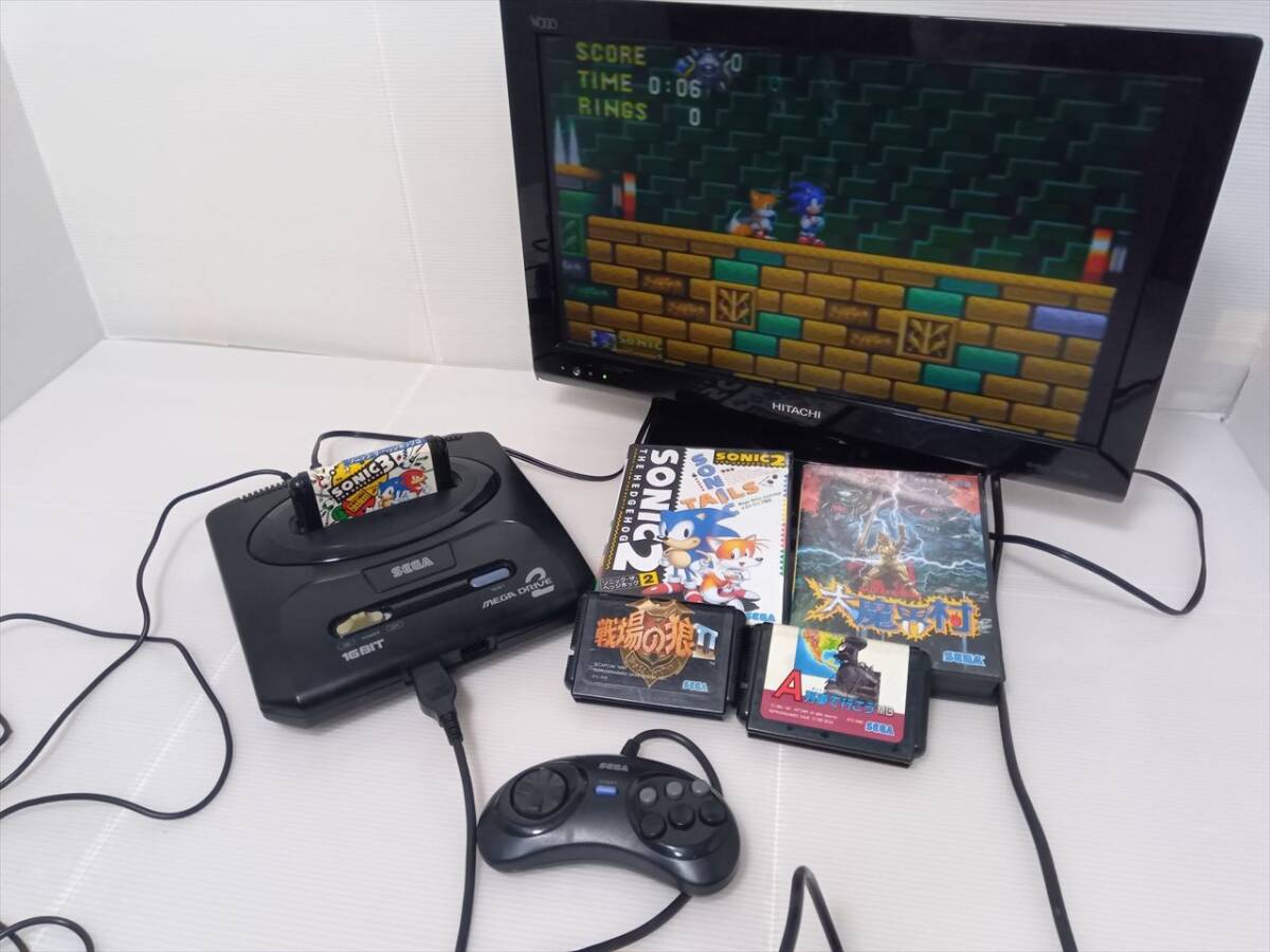 MEGA DRIVE 2 / 動作OK / ソフト５本 / SEGA / セガ_画像2