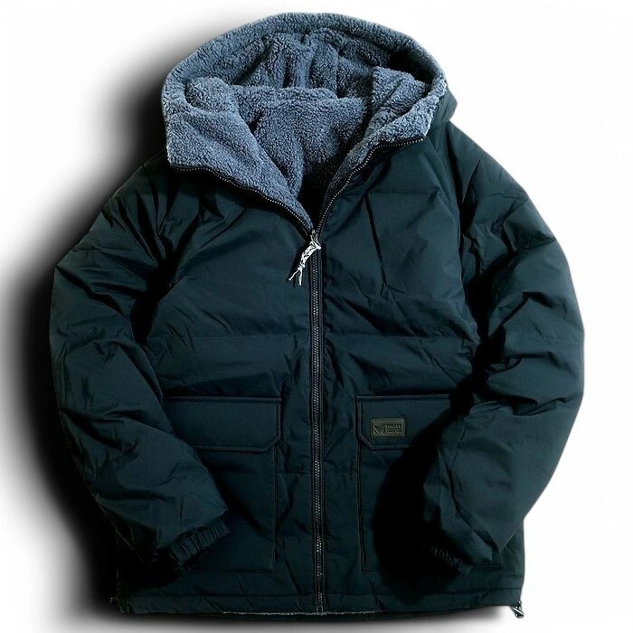 MILLET ミレー 新品 GOOSE DOWN 裏ボアフリース リバーシブル フーデッド グースダウン ジャケット 20161 ネイビー 95(M)▲080▼50219k07_画像2