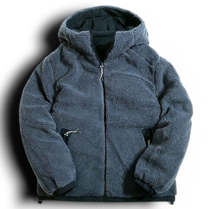 MILLET ミレー 新品 GOOSE DOWN 裏ボアフリース リバーシブル フーデッド グースダウン ジャケット 20161 ネイビー 95(M)▲080▼50219k07_画像4