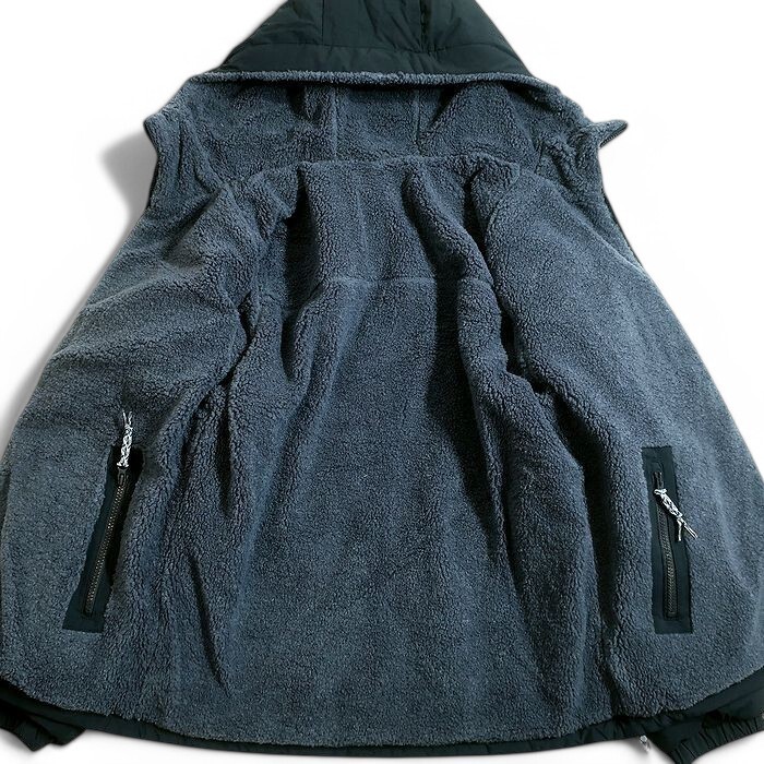 MILLET ミレー 新品 GOOSE DOWN 裏ボアフリース リバーシブル フーデッド グースダウン ジャケット 20161 ネイビー 95(M)▲080▼50219k07_画像7