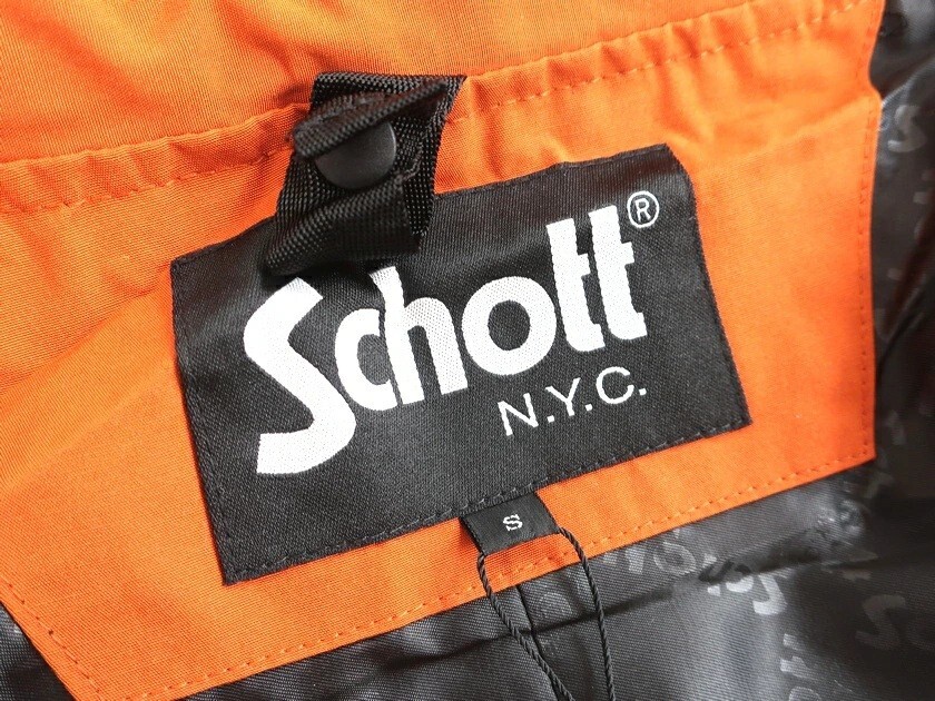 Schott ショット 新品 定2.9万 ワッペン リフレクトプリント フード付 シンセティック フィールドジャケット 3102058 橙 S▲080▼20331k12_画像7