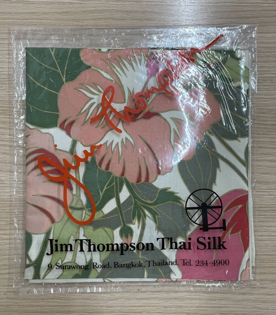 長「21711」ジムトンプソン スカーフ グリーン 花柄 _画像1